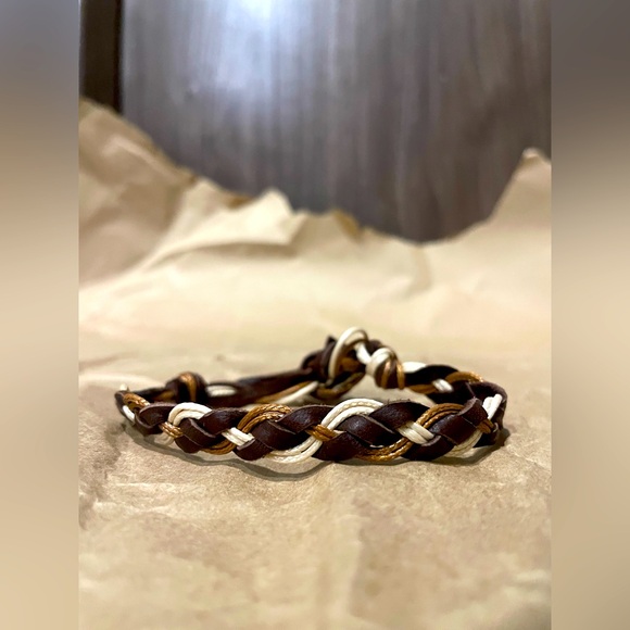 Handmade leather and cord bracelets boho rustic - Picture 1 of 7